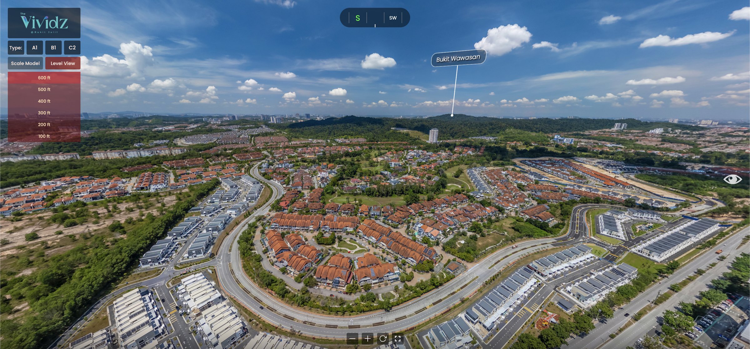 Aerial view inside the 360 degree virtual tour of The Vividz @ Bukit Jalil